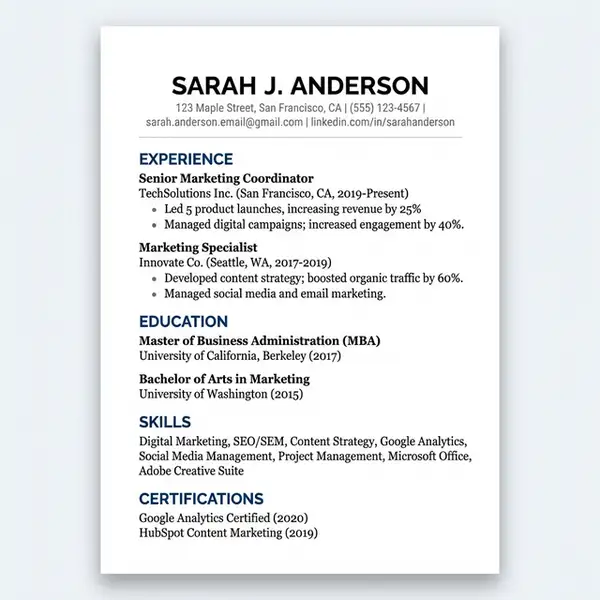 ATS Resume Template - Docs Classic